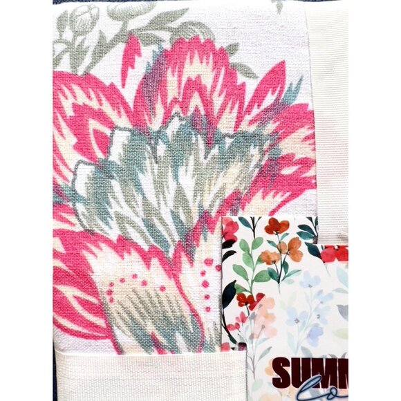 NWT Summer Love Tablecloth Blue Pink 60" x 84" 70% Cotton Mireille Designs - Picture 6 of 10